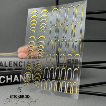 Sticker 3D Deco Lines Gold