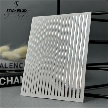 Sticker 3D Stripes Silver